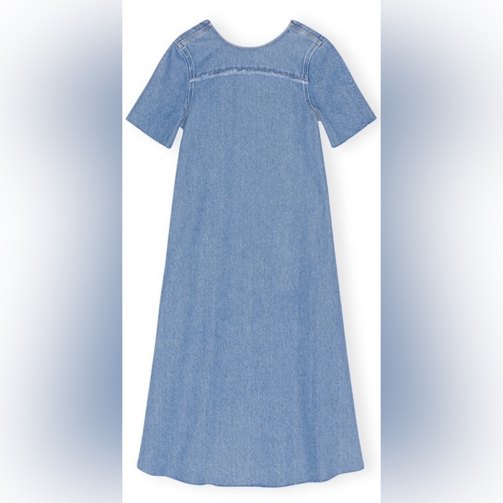 GANNI denim midi dress backless